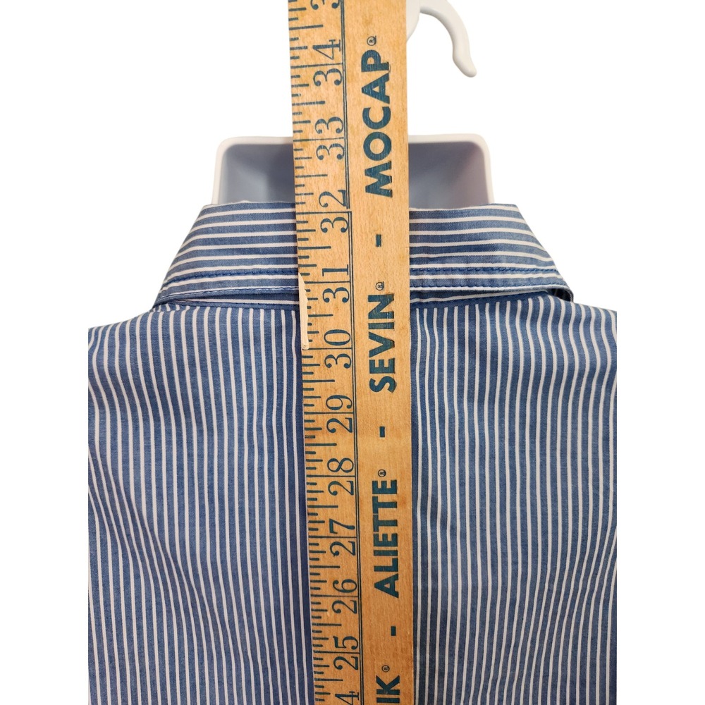 Southpole‎ Mens Striped Short Sleeve Button Up Shirt XL Blue White Casual Work - Picture 3 of 5